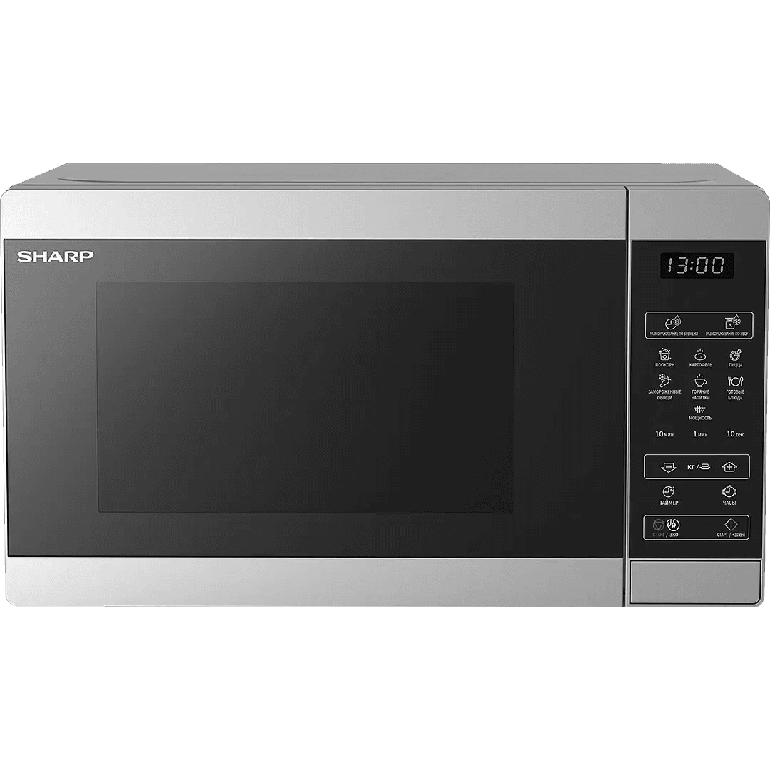 Микроволновая печь Sharp/ 20 л, 800 Вт,эмаль,серебристый, 440x258x324мм