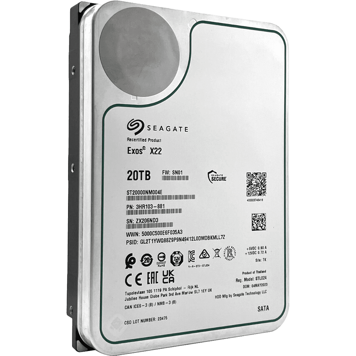 Жесткий диск HDD Seagate SATA3 20Tb Exos X22 7200 RPM 512Mb 1 year warranty