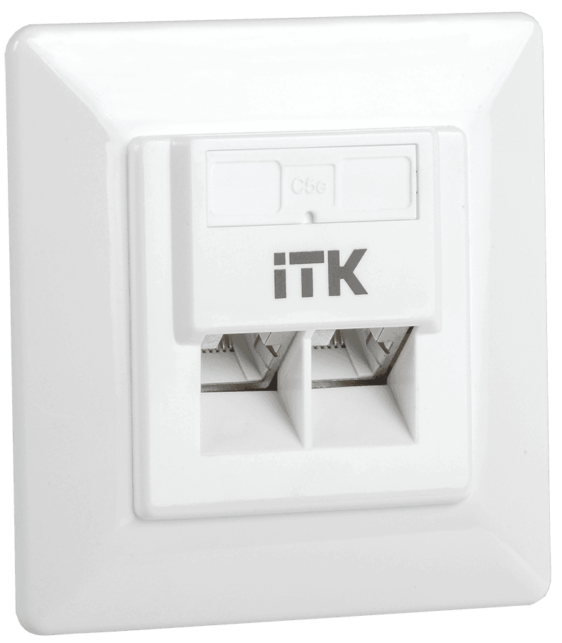 ITK Внутренняя инф. розетка RJ45 кат. 5Е FTP 2 порта