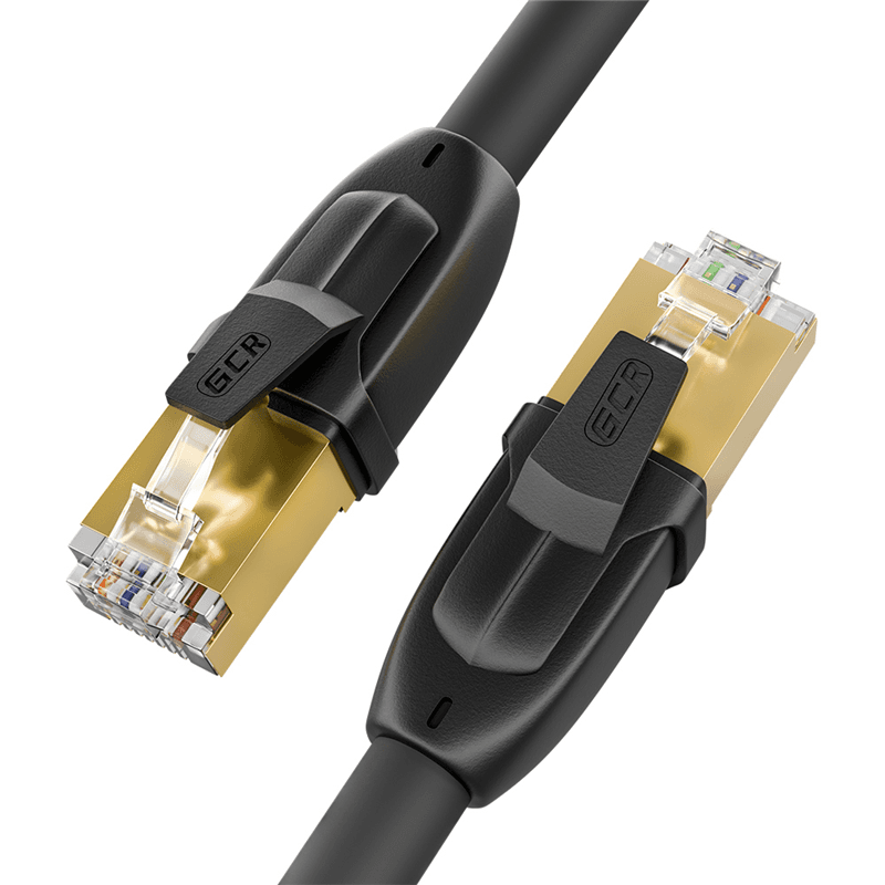 GCR PRO Патч-корд LSZH PROF кат.7 ethernet 5.0m F/FTP, RJ45, CU, 28 AWG, черный, литой, экранированные коннекторы, T568B