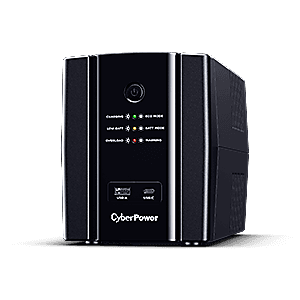 UT2200EG - Источник бесперебойного питания, CyberPower, UT2200EG, Мощность 2200ВА/1320Вт, UTG-серия, Линейно-интерактивный, Напольный, LED/RJ11/RJ45e/USB, AVR: 165-290В, АКБ 12В/9Ач*2шт., Вых: 4xSchuko, Чёрный