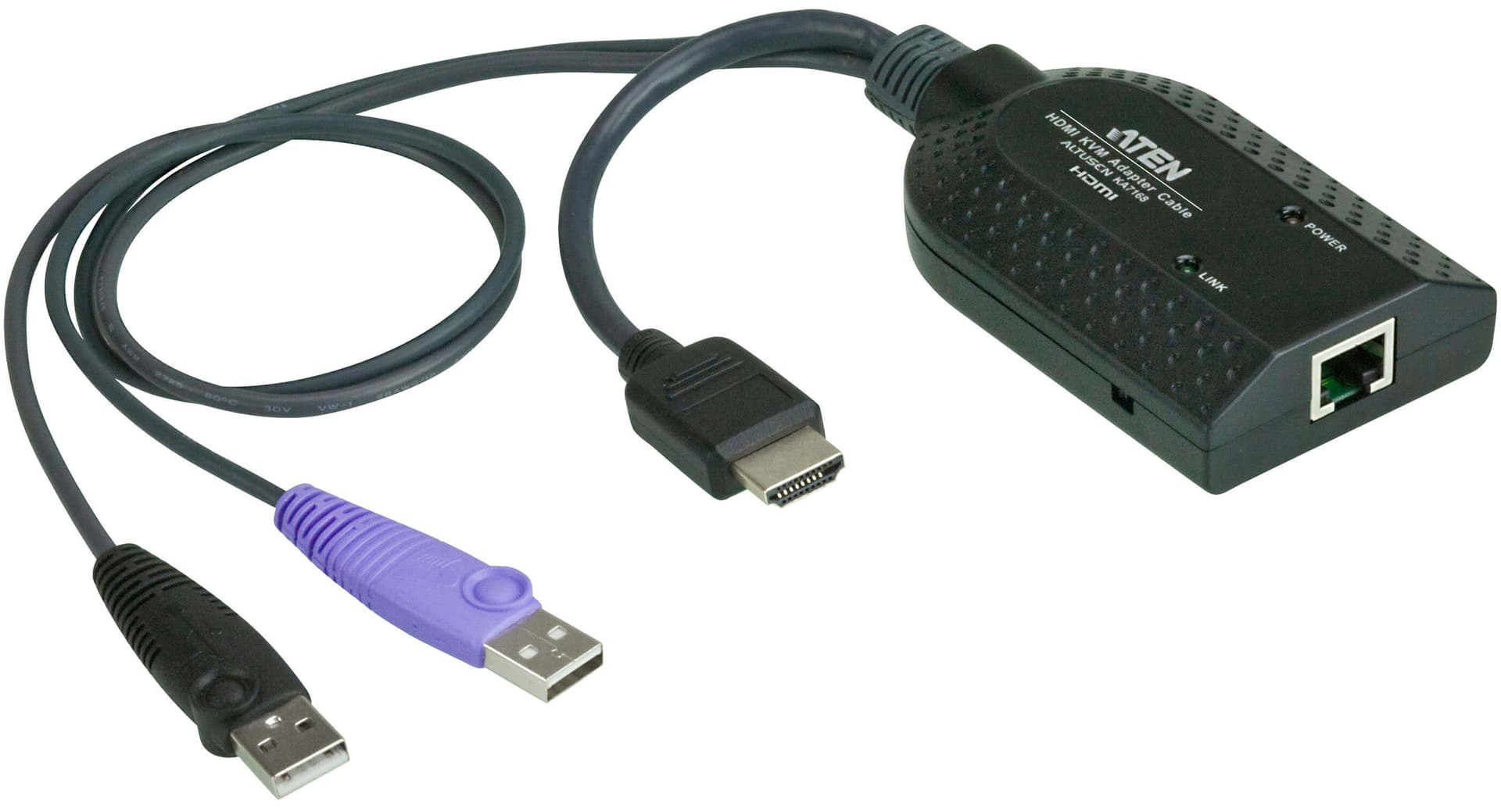 Модуль удлинителя, HDMI+KBD+MOUSE USB, 50 метр., для подкл. комплекта перключат. KN2124v/2140v/4124v/4140v/2116A/2132/4116/4132; KM0532/0932/0032, макс.разреш. 1920х1200, RJ45+HD-DP+USB A-тип, Female+2xMale, без Б.П., (DDC2B)/ATEN/ HDMI USB Virtual Media KVM adapter