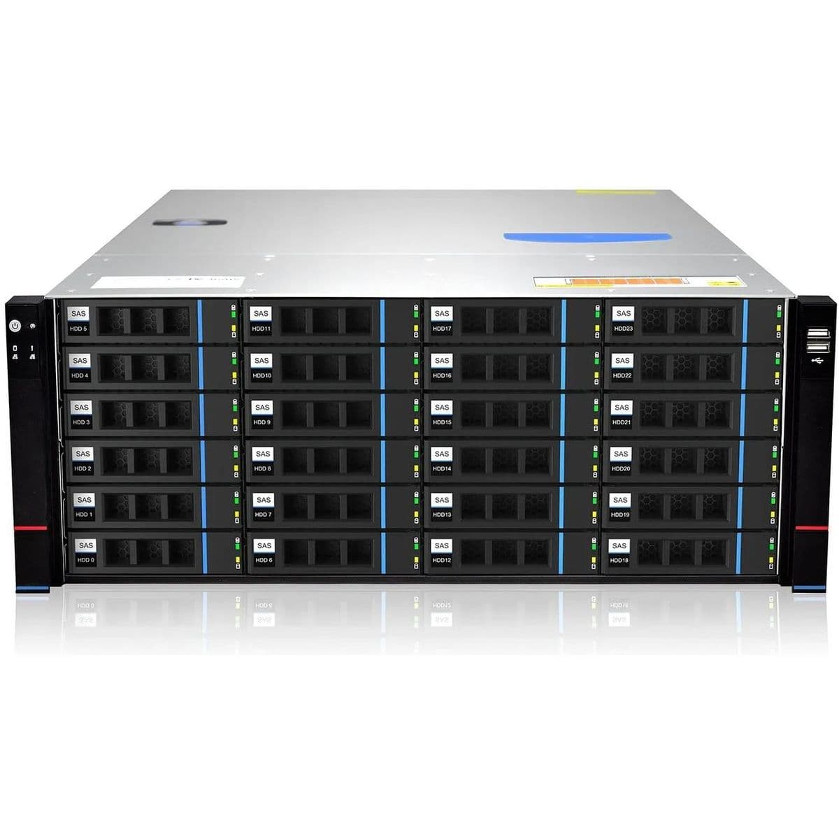 Серверный корпус Gooxi RMC4124-670-HSE-D 4U 24bay chassis,Expander backplane rear 2*2.5"SAS/SATA 1300W 1+1 EU power cables rail kit