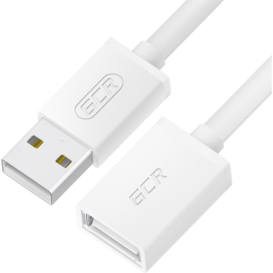GCR Удлинитель 0.75m USB AM/AF, белый, GCR-50853