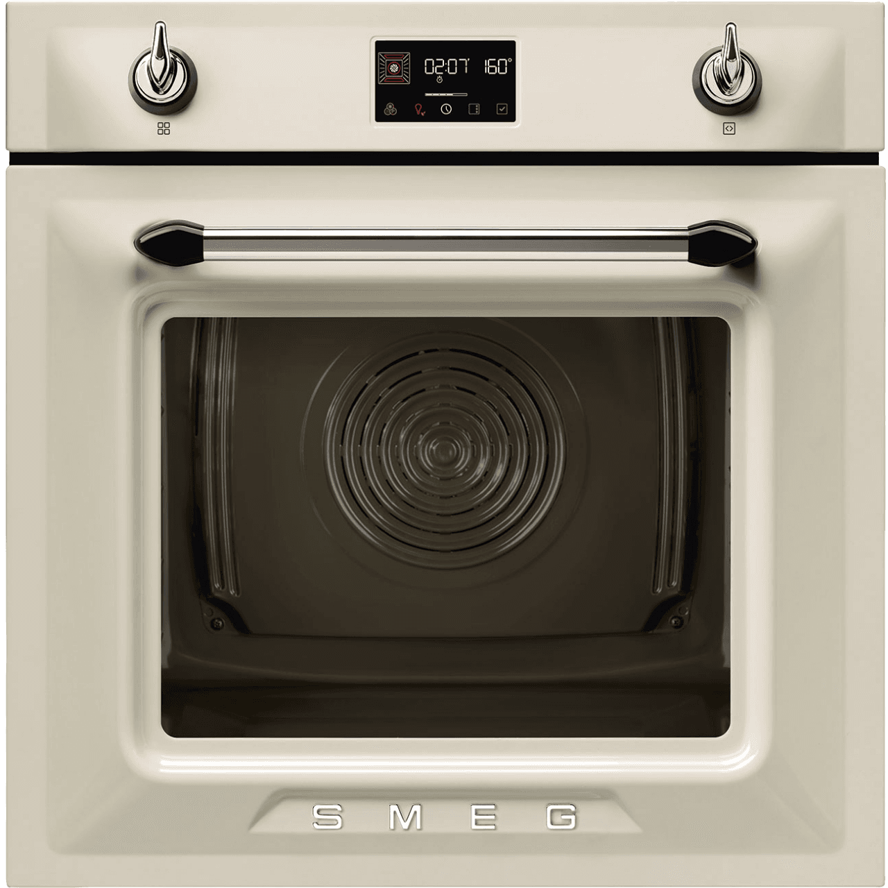 Встраиваемый духовой шкаф SMEG/ Многофункциональный духовой шкаф с пароувлажнением и пиролизом, 60 см, 12 функций, цвет кремовый, Victoria