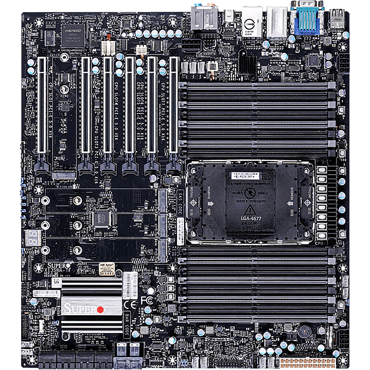 Системная плата/ MB Supermicro X13SWA-TF-B, E-ATX, 1x LGA-4677 (W-3400, W-2400, W-3500, W-2500 series), Intel® W790, 16x ECC DDR5 RDIMM/LRDIMM, 8x SATA 3, 2x U.2 PCIe 3.0, 6x PCIe 5.0 x16 slots, 4x M.2 PCIe 5.0 x4 slots (M-key 2280/22110), 1x 10GbE RJ45, 1x IPMI
