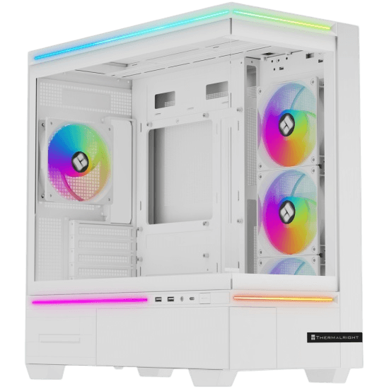 Корпус без блока питания/ Case Thermalright M10 FAN4-C, Mini-Tower, TG, 4x120mm ARGB, 2xUSB-A 3.0, 1xUSB Type-C, mATX, mITX White