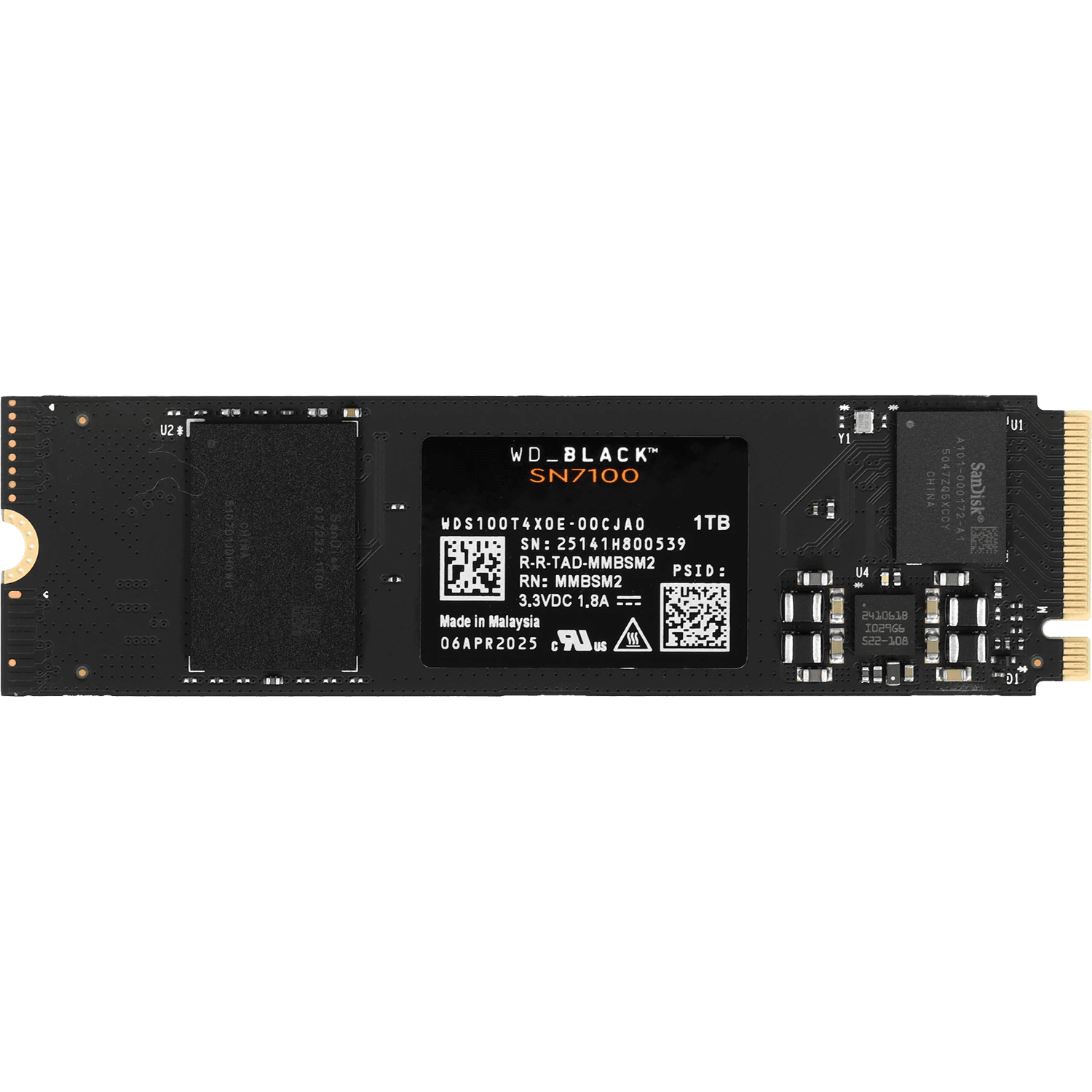 Накопитель SSD 1TB WD Black SN7100 (WDS100T4X0E)
