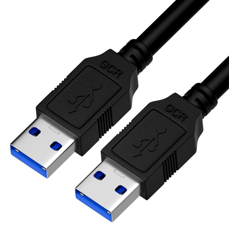 GCR PRO Кабель интерфейсный USB 3.0 (USB 3.2 Gen 1), 2.0m, AM/AM, черный, медь, двойной экран, армированный, морозостойкий