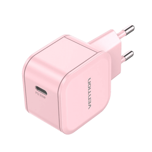 Сетевое зарядное устройство Vention на 1 порт USB С 20W Розовый, шт.
