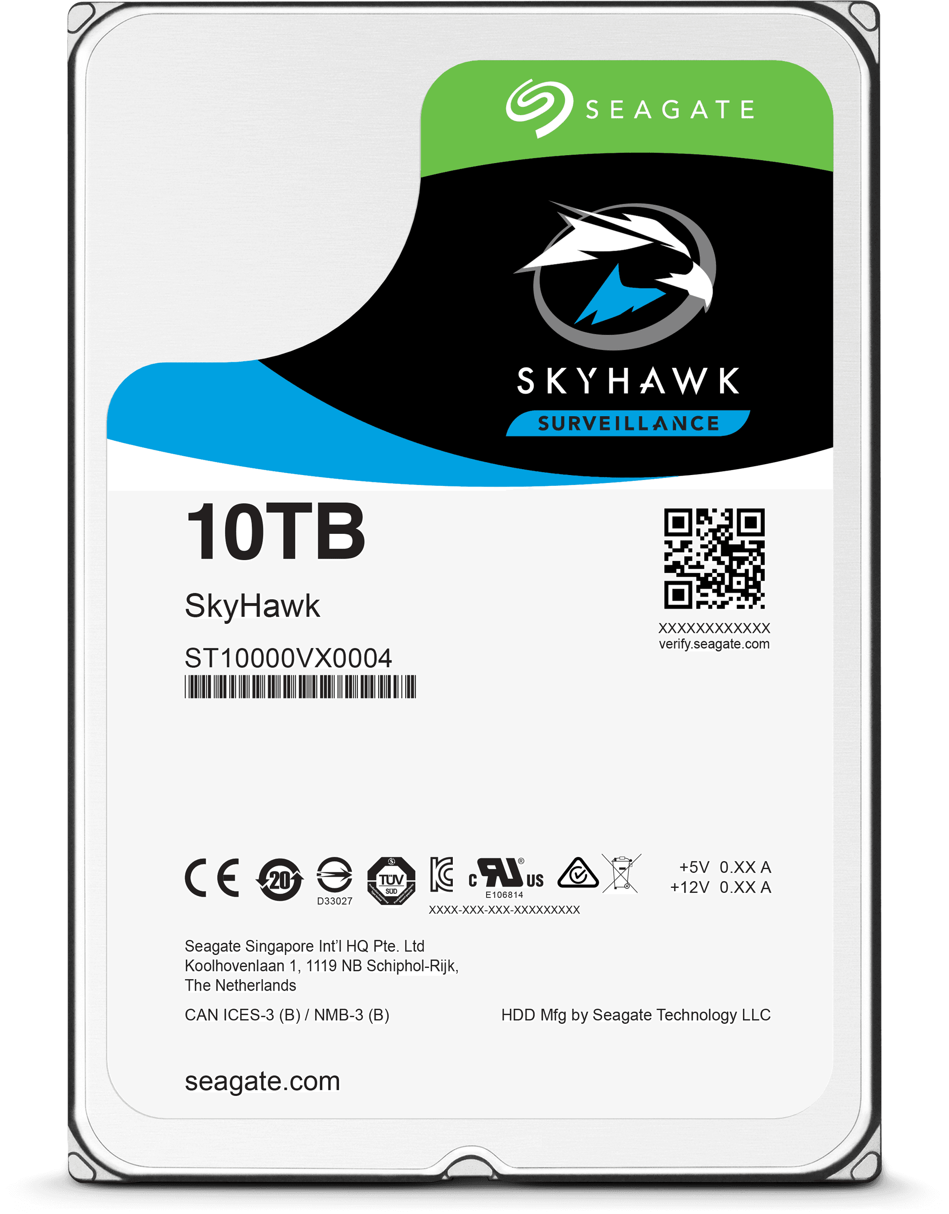 Жесткий диск/ RECERTIFIED HDD Seagate SATA3 10Tb 3.5"SkyHawk 7200 256Mb 1 year warranty (replacement ST10000VE001, ST10000VE0008) RECERTIFIED