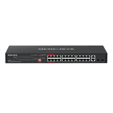 Коммутатор/ 28-Port Gigabit Rackmount Switch with 24-Port PoE+, 24? Gigabit PoE+ ports, 2 ? Gigabit non-PoE ports, and 2 ? Gigabit SFP slots