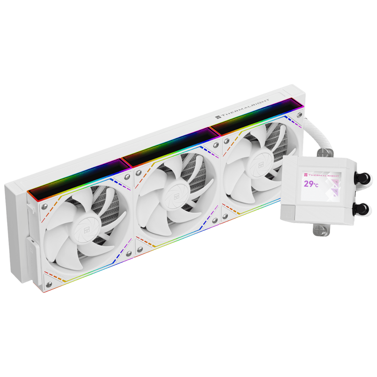 Система жидкостного охлаждения/ Water Cooling System Thermalright Core Matrix 360 Vision (360mm, LED, White, ARGB/ Fans: 3x120mm, 68.9CFM, 28.2dBA, 2000RPM/ Pump height 64.4mm, Rad thickness 27mm/ S: 1700, 1200, 1851, 115X, AM5, AM4)