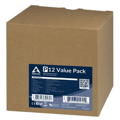 Вентилятор корпусной ARCTIC Cooling P12 Value pack (black/black) (5pc) (ACFAN00135A) (701617)