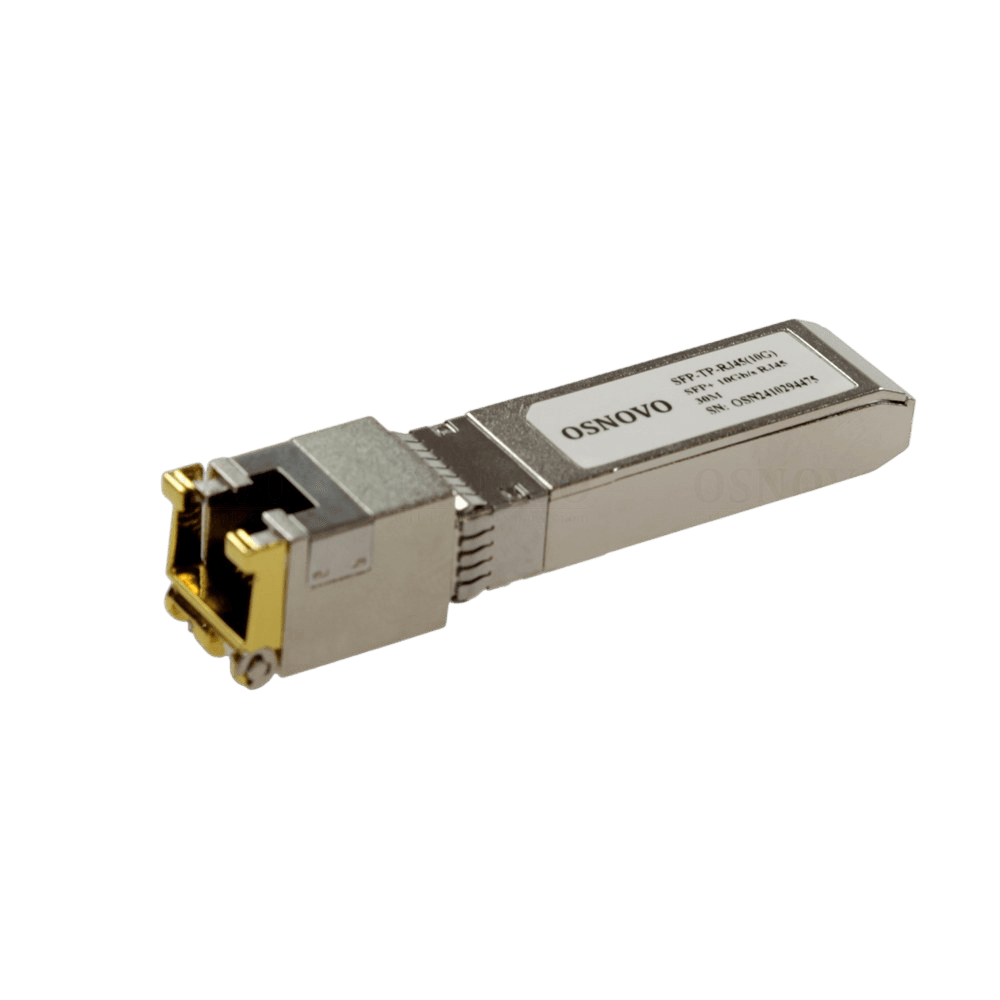 Oптический SFP модуль OSNOVO SFP-TP-RJ45(10G) SFP модуль 10G Ethernet с разъемом RJ45. Скорость 10 Гбит/с. Расстояние передачи - 30 м. Размеры (ШхВхГ): 13,8x13,7x68мм. Рабочая температура: 0…+70°С.