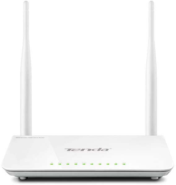 Маршрутизатор/ Tenda WiFi Router F300 (2.4GHz, WLAN 300Mbps, 802.11bgn+4xLAN RG45 10/100+1xWAN) 2x5dBi ext Antenna