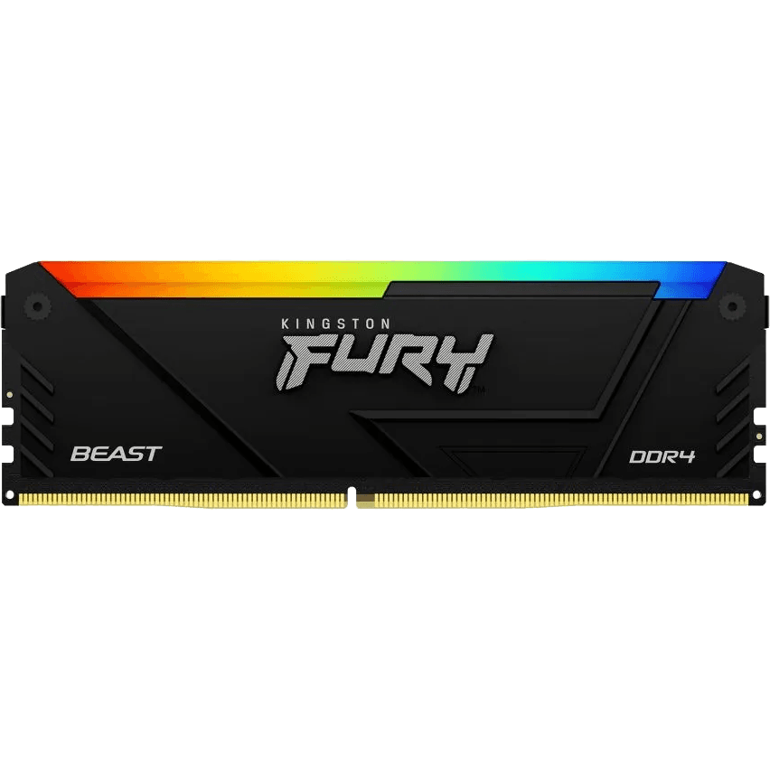 Память оперативная/ Kingston 16GB 3200MT/s DDR4 CL16 DIMM 1Gx8 FURY Beast RGB