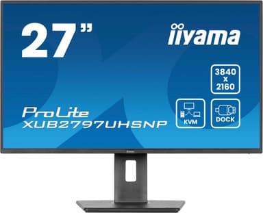 Монитор Iiyama 27" ProLite XUB2797UHSNP-B1 черный IPS LED 4ms 16:9 HDMI M/M матовая HAS Piv 1300:1 350cd 178гр/178гр 3840x2160 60Hz DP 4K USB 6.3кг