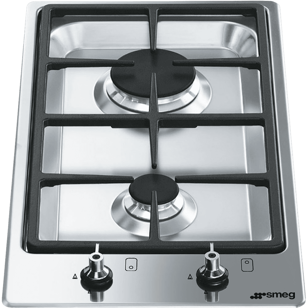 Газовая домино SMEG/ Домино, Серия Домино - газовая варочная панель, 30 см,матовая нержавеющая сталь/ фурнитура Classica и Linea в комплекте