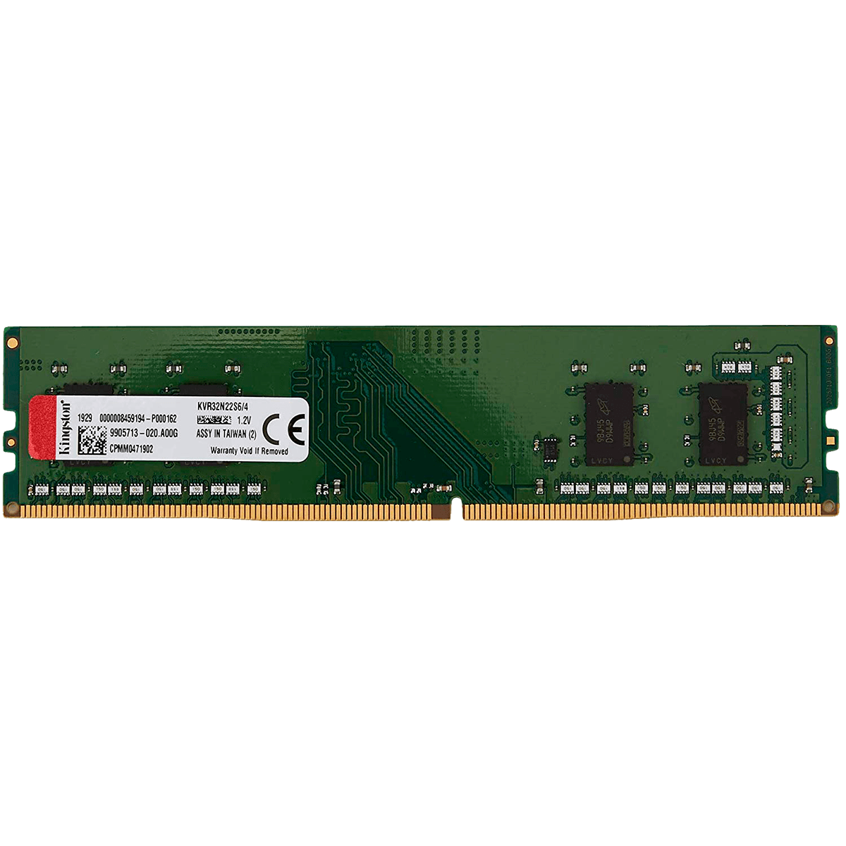Память оперативная/ Kingston 4GB 3200MT/s DDR4 Non-ECC CL22 DIMM 1Rx16