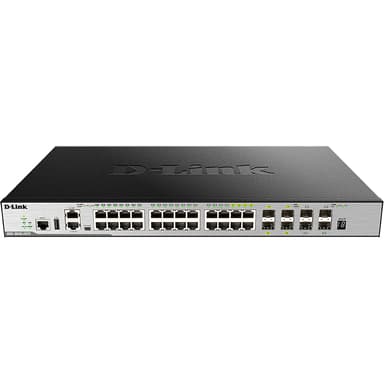 Коммутатор/ DGS-3630-28TC/A1ASI,DGS-3630-28TC/*SI Managed L3 Stackable Switch 20x1000Base-T, 4x10GBase-X SFP+, 4xCombo 1000Base-T/SFP, Surge 6KV, CLI, 1000Base-T Management, RJ45 Console, mini-USB Console, USB, RPS, Alarm RJ-45, Dying Gasp, Standard Image F/W