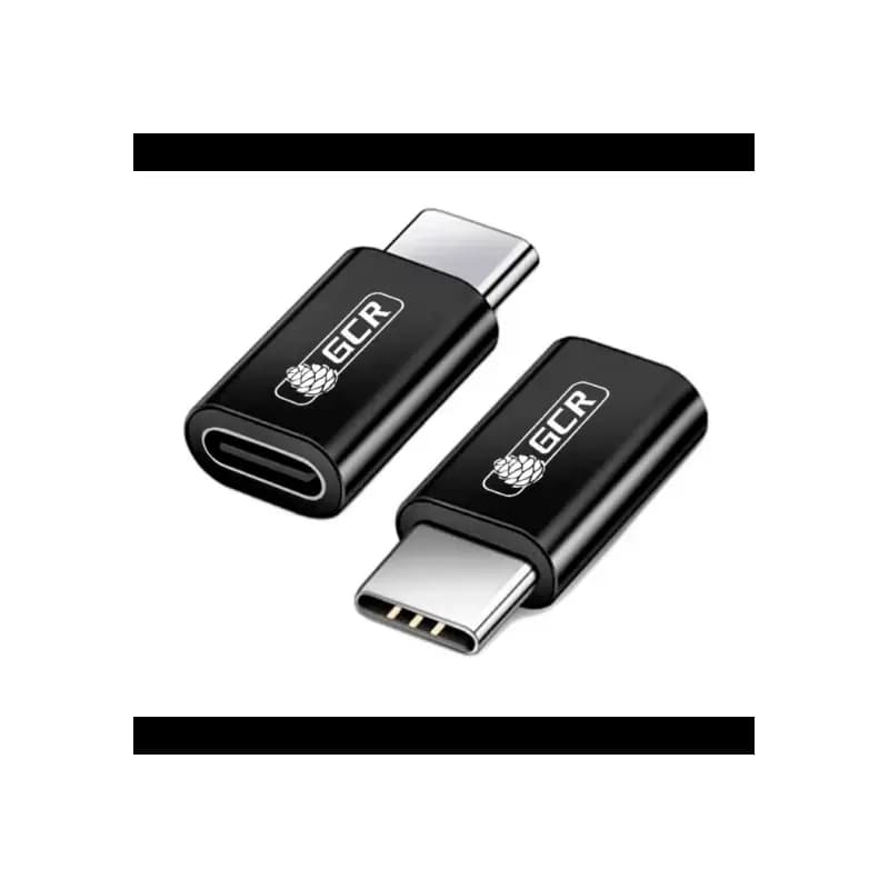 GCR Переходник USB 3.1 (USB 3.2 Gen 2) TypeC, M/F, черный, 100W/5А, 10 Гбит/с, 4K, AL корпус