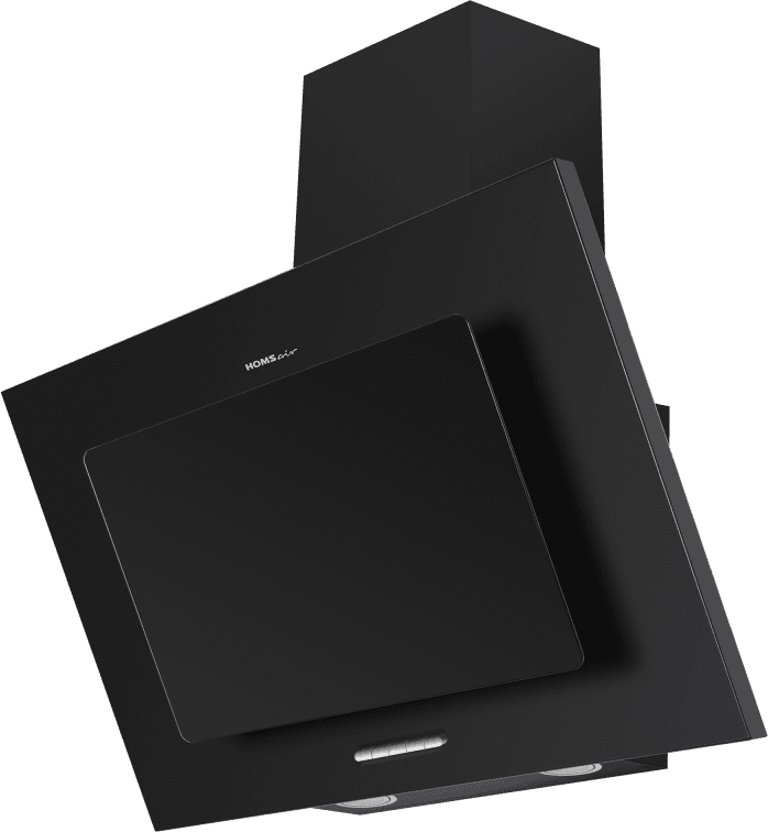 ВЫТЯЖКА HOMSair BELL 60 Black/ наклонная, подвесная, 3 скорости, 650 м3/ч,до 25 м2, 47 Дб, светодиодное LED-освещение, ширина 60 см, высота 41 см, черный цвет
