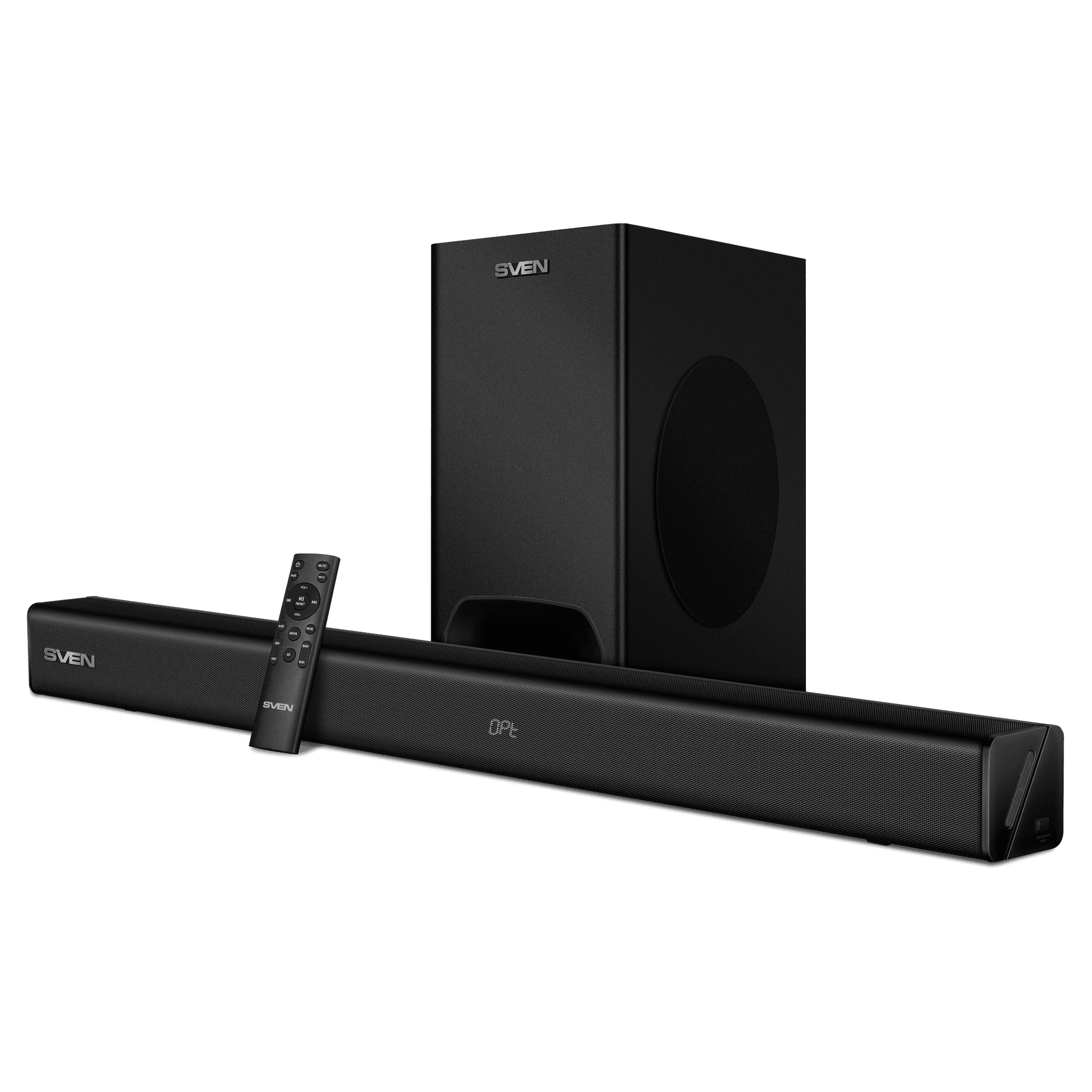 Саундбар SVEN SB-2400DD, черный (400Вт, DD, BT, HDMI, ПДУ, Optical, USB, дисплей, беспроводной сабвуфер)