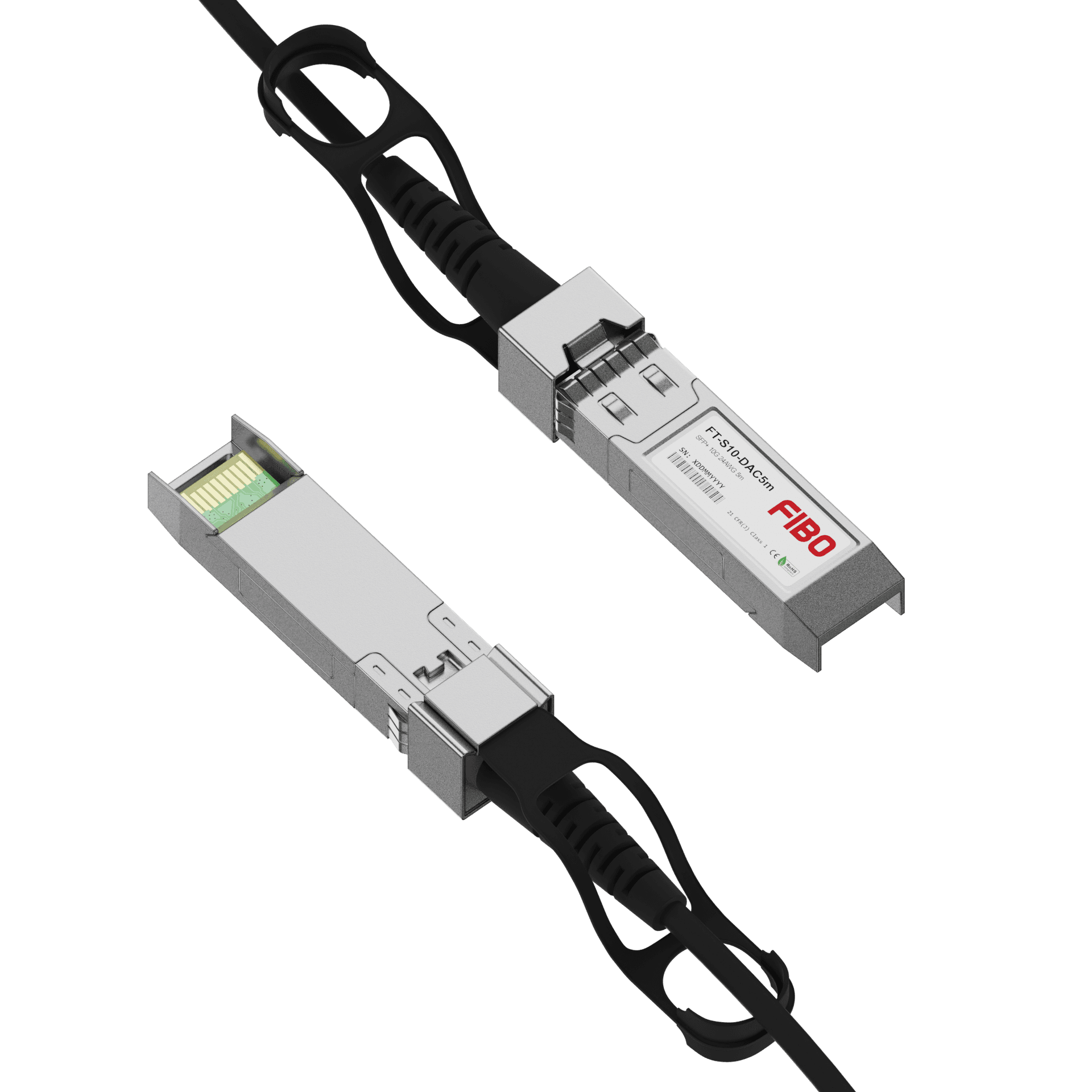 Кабель/ FIBO FT-S10-DAC5m-30 SFP+ DAC модуль 10G, медный кабель 30 AWG, 5 метров