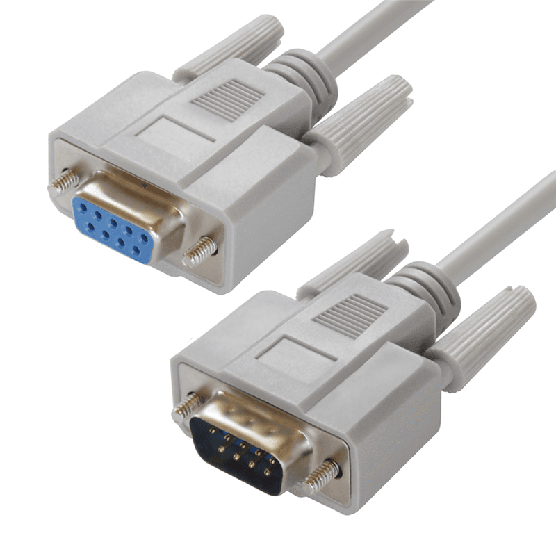 GCR PRO Удлинитель 10.0m серый, RS-232 DB9 M/DB9 F, 0-модемный, 30AWG, экран