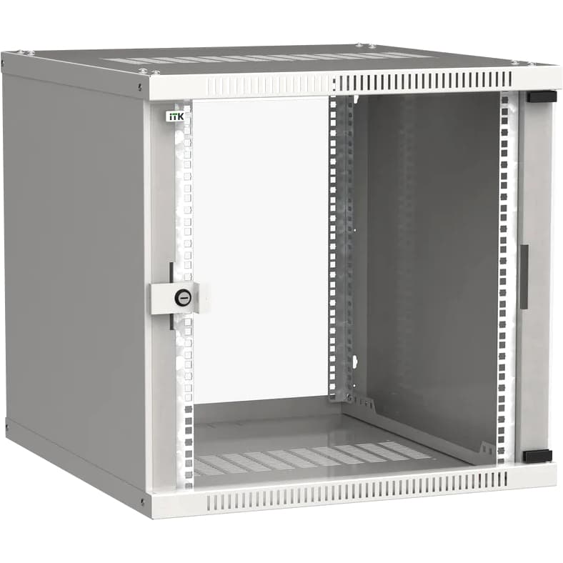 Шкаф LINEA WE 9U 600x600 мм дверь стекло серый ITK