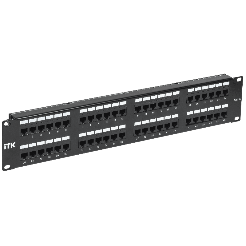 2U патч-панель кат.6 UTP, 48 портов (IDC Dual)