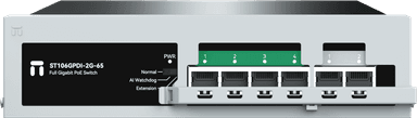 Коммутатор/ Неуправляемый PoE коммутатор Gigabit Ethernet, 4 PoE+ порта 1000 Мбит/с, 2 порта 1000 Мбит/с RJ45 Uplink, БП 65Вт