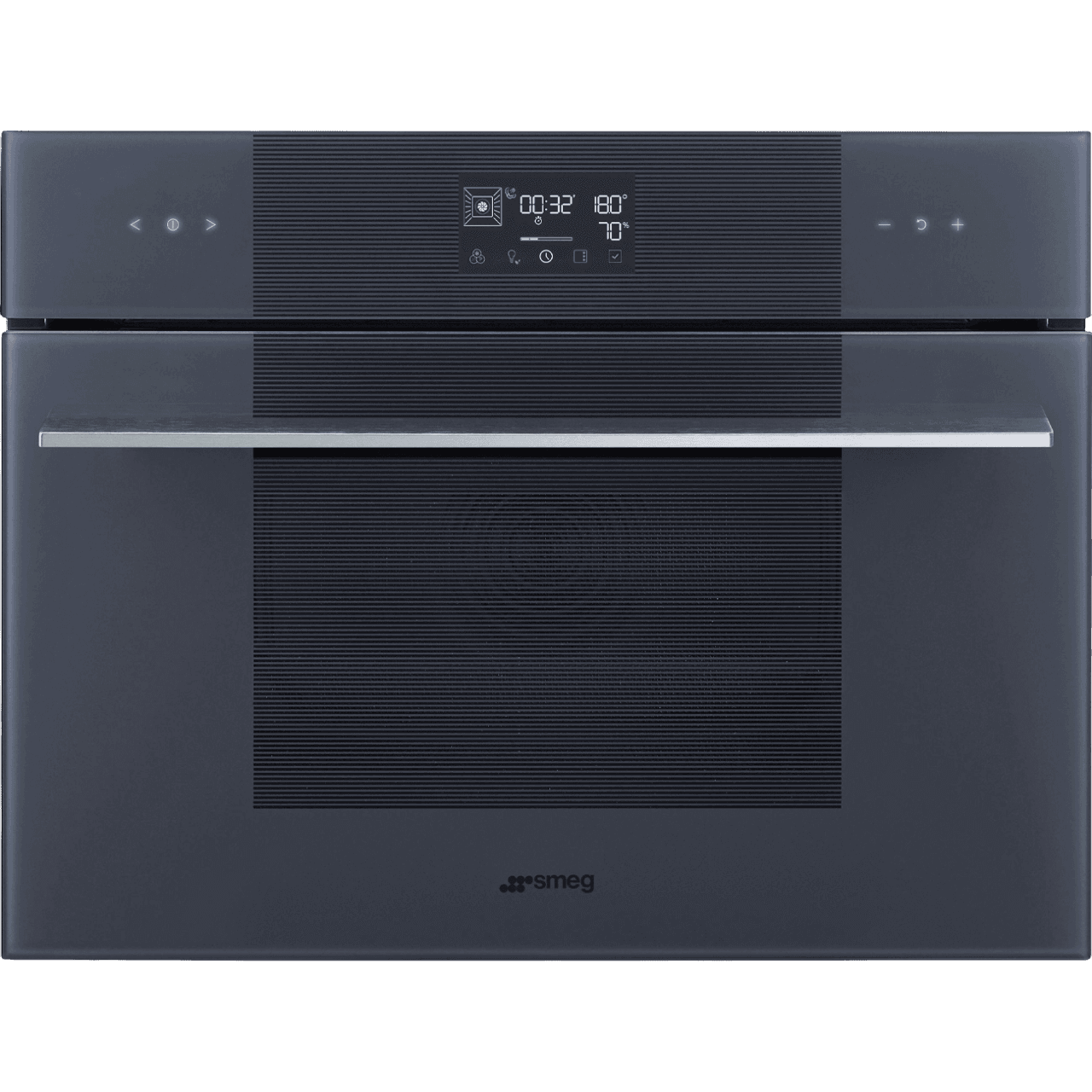 Встраиваемый духовой шкаф SMEG/ 45 см, с паром, Linea, паровая очистка, 12 программ, 41 л, серый цвет