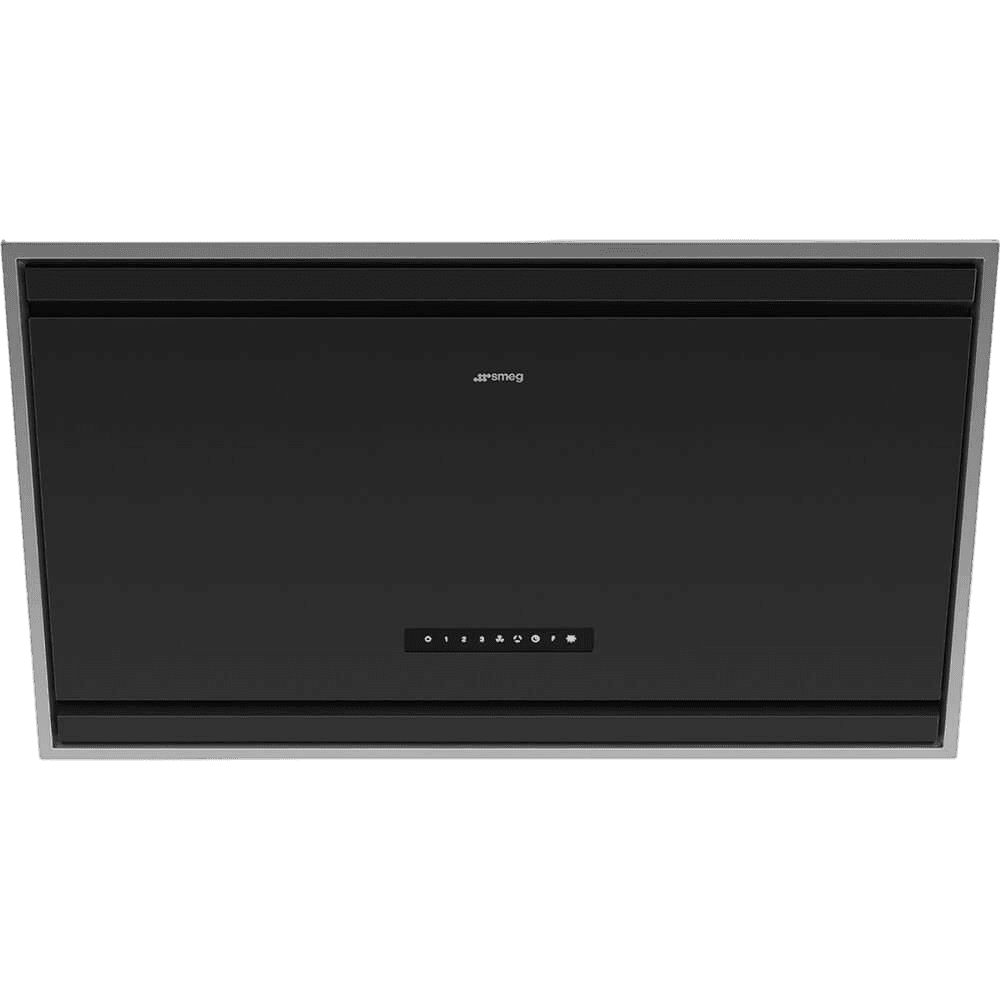 Настенная вытяжка SMEG/ Настенная вытяжка SMEG, 90 см, 3 скорости, интенсивный режим, автоматическое отключение, автовентиляция 2.0, сенсорное управление, периметральное всасывание, цвет матовый черный