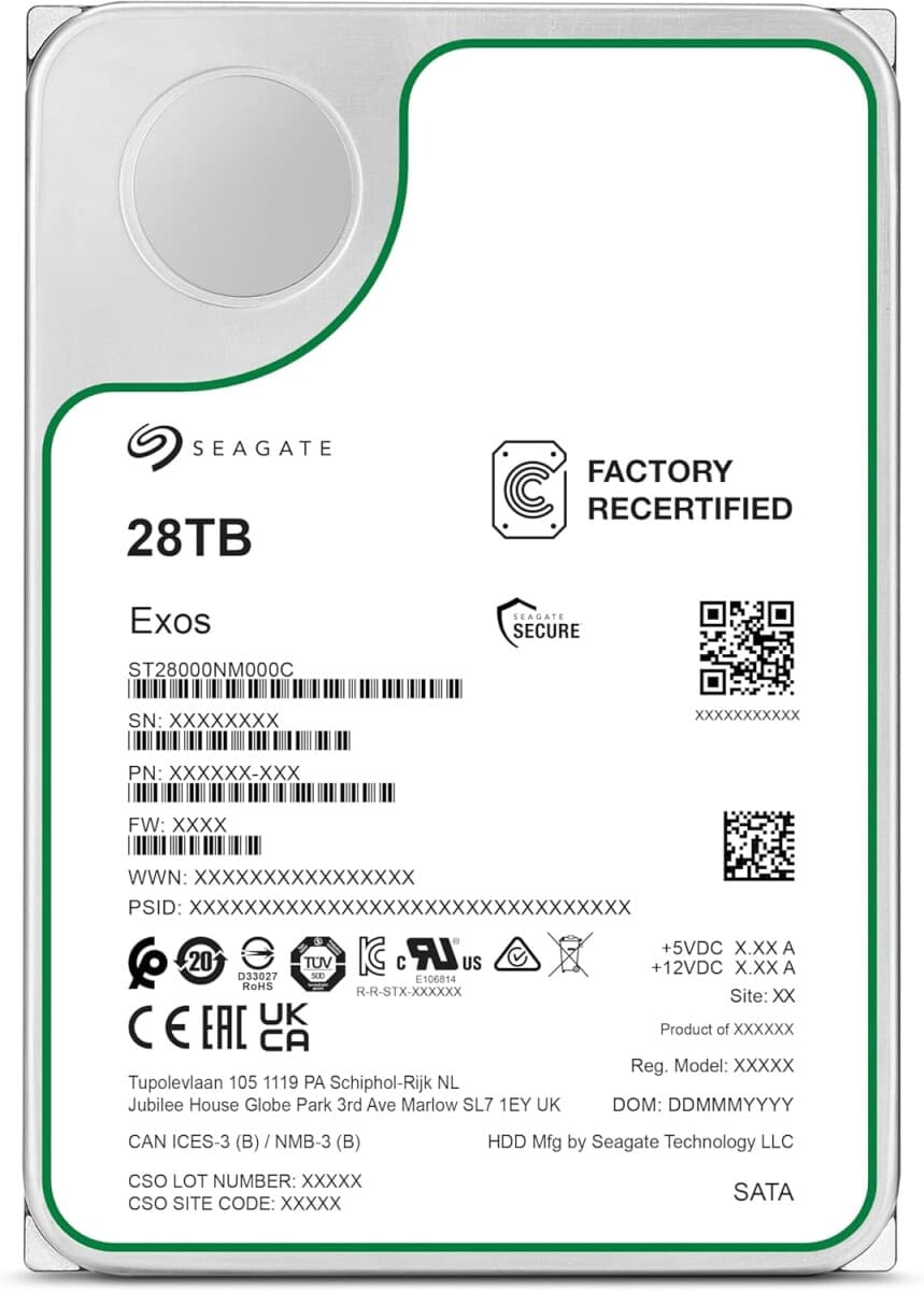 28TB Seagate Exos X28 (ST28000NM000C)
