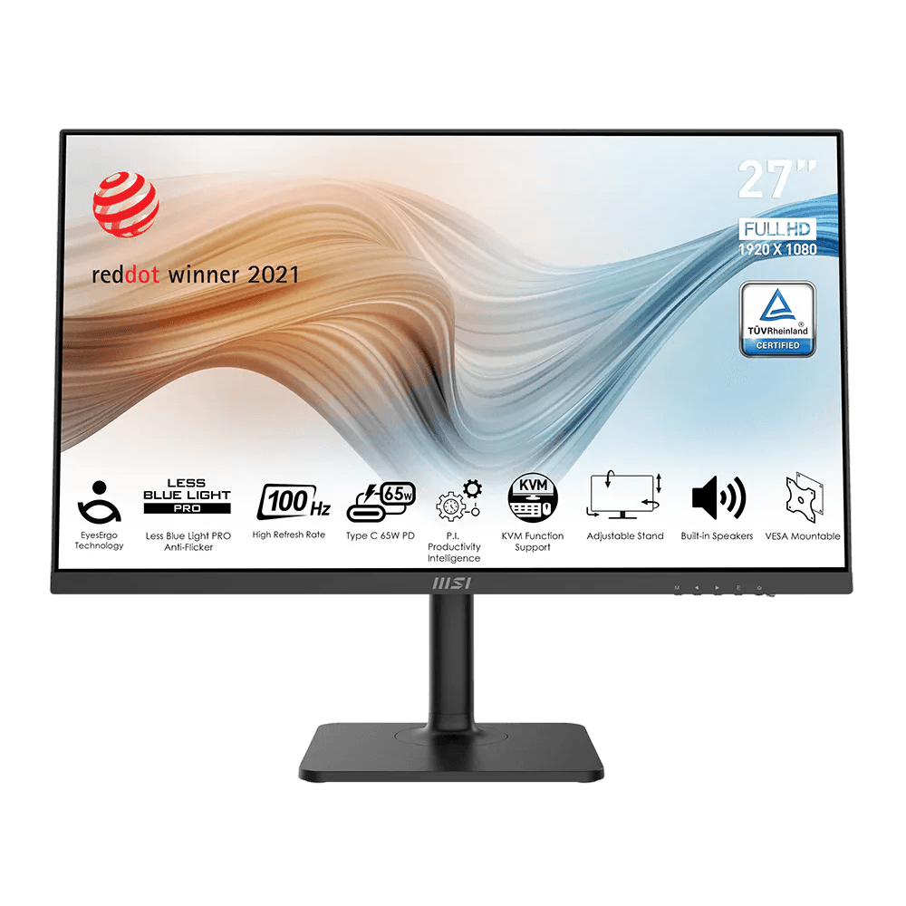 Монитор MSI 27'' MD272XP, 16:9, IPS, FHD, 4ms, 300cd, 100Hz, HDMI, DP, USB, USB-C, SPK, HAS