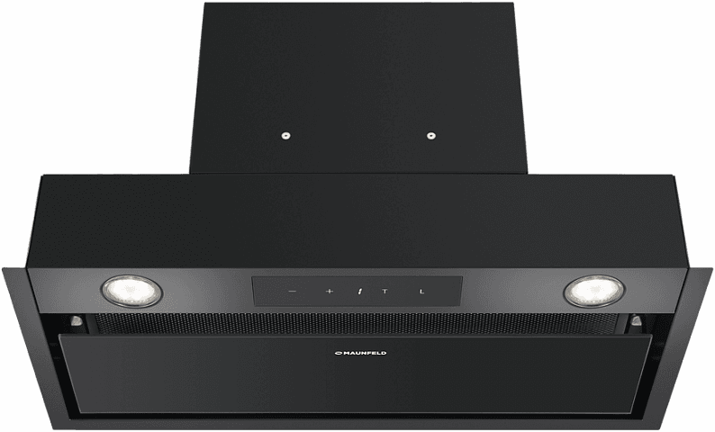 ВЫТЯЖКА MAUNFELD FANTASY LIGHT 60 Black/ ширина 600 мм, полновстраиваемая, сенсорное управление, 3 скорости, 800 м3/ч, 40 дБ, светодиодное LED освещение, опция: угольный фильтр CF190C, черный цвет