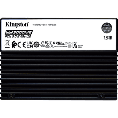 Твердотельный накопитель/ Kingston SSD DC3000ME 7680GB, U.2(2.5" 15mm), NVMe, PCIe Gen 5x4, 3D TLC, R/W 14000/10000MB/s, IOPs 2 800 000/500 000, TBW 14016, DWPD 1 (12 мес)