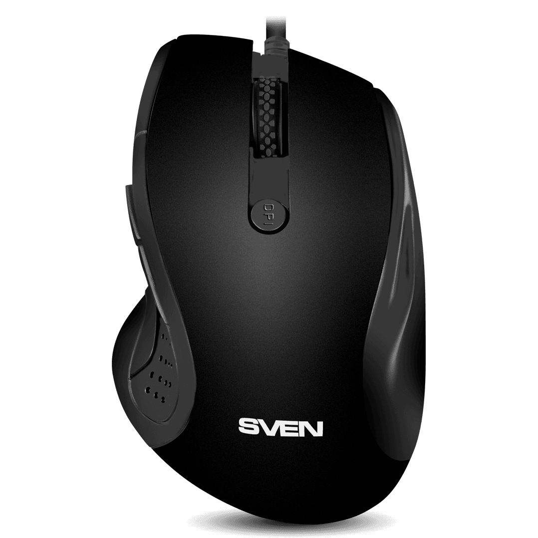 Мышь SVEN RX-113 (5+1кл. 800-2000DPI, Soft Touch, каб. 1,5м, блист.) USB чёрная