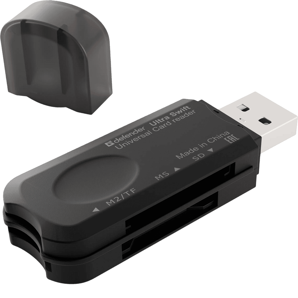 Defender Универсальный картридер Ultra Swift USB 2.0, 4 слота
