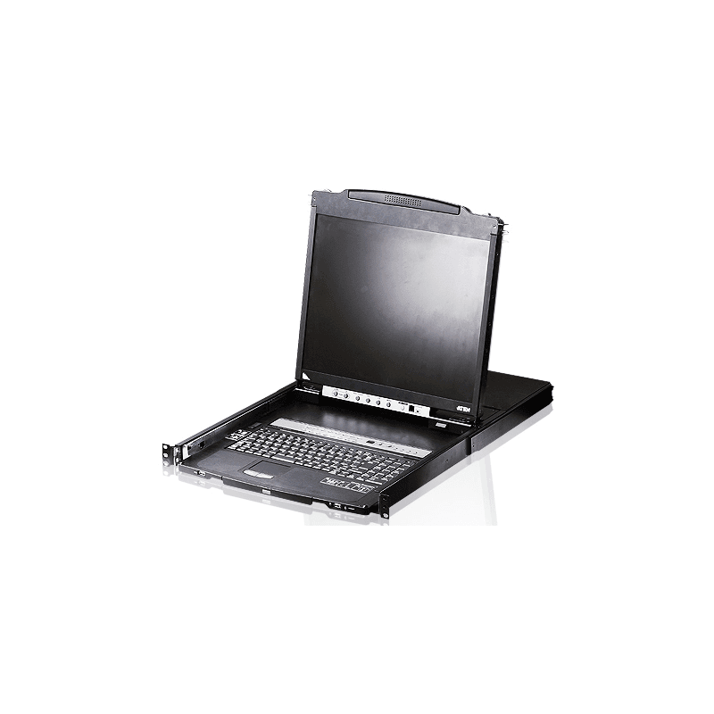 Переключатель ATEN <CL5808NR> KVM Switch+Console 1U, 8-port, каскадируемый, LCD 19", клавиатура