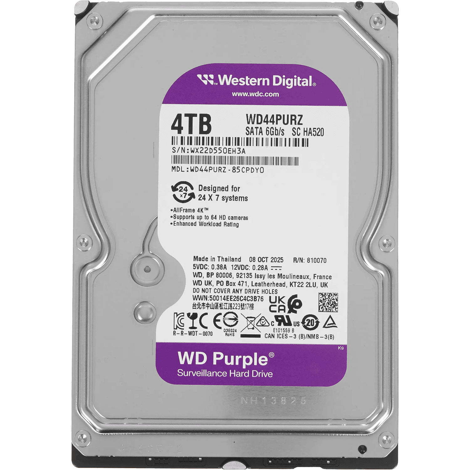 Жёсткий диск 4TB SATA-III WD Purple (WD44PURZ)