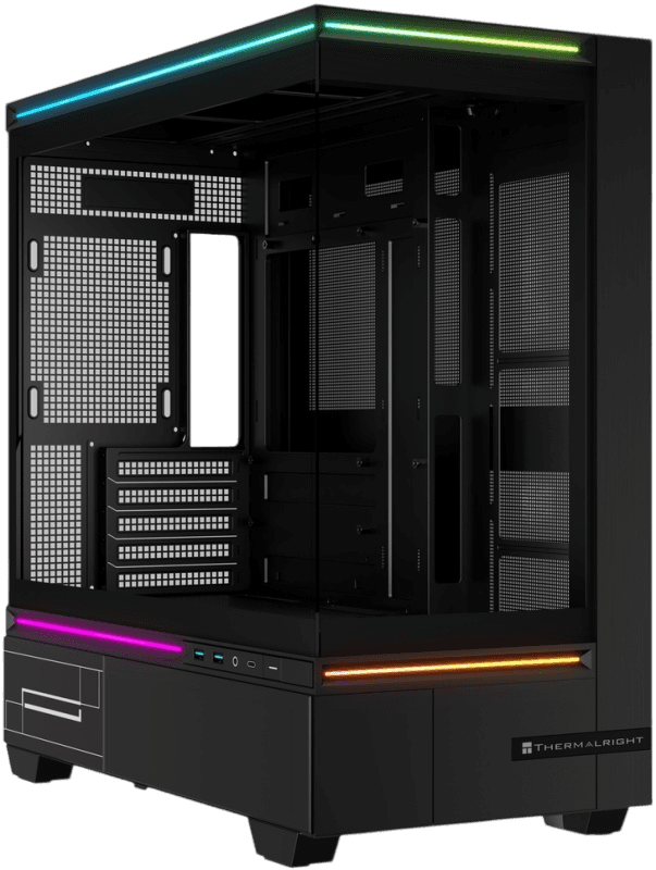 Корпус без блока питания/ Case Thermalright M10 Vision, Mini-Tower, TG, LCD, ARGB, no fans, 2xUSB-A 3.0, 1xUSB Type-C, mATX, mITX Black
