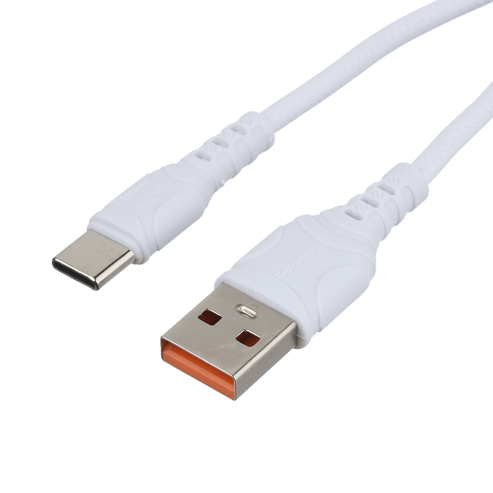Кабель/ Кабель GoPower GP06T USB (m)-Type-C (m) 1.0м 2.4A ПВХ белый (1/200/800)