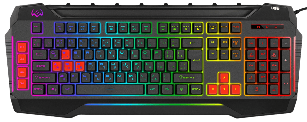 Игровая клавиатура SVEN KB-G8800 (109 кл, макросы, RGB-подсветка, звук. индикация, USB-порт)