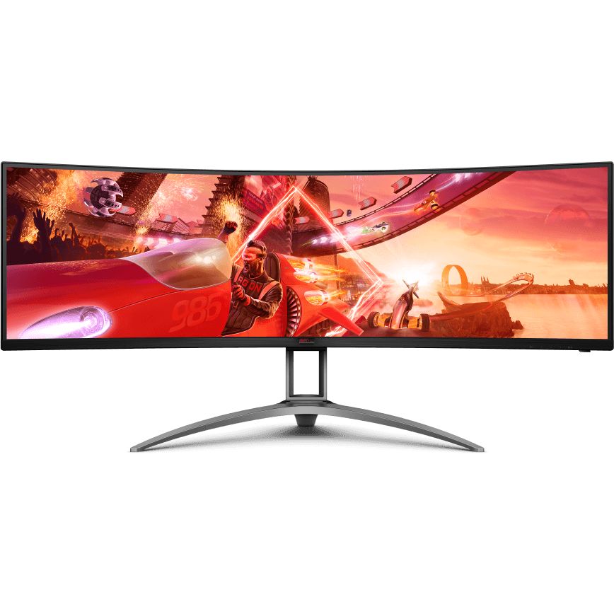 AOC AG493UCX2 49'', Curved, 5120x1440, VA, 165hz, 80M:1, 400cd, 1ms, 3xHDMI 2.0, DP 1.4, 3xUSB 3.2, Type-C 65W, Speakers, H. adj 100mm, 3Y, Black
