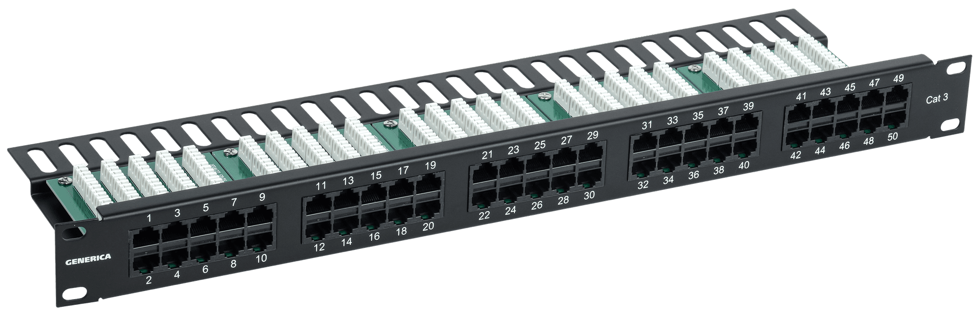 Патч-панель телеф. 1U кат. 3 RJ45 50 порт. (Krone) GENERICA