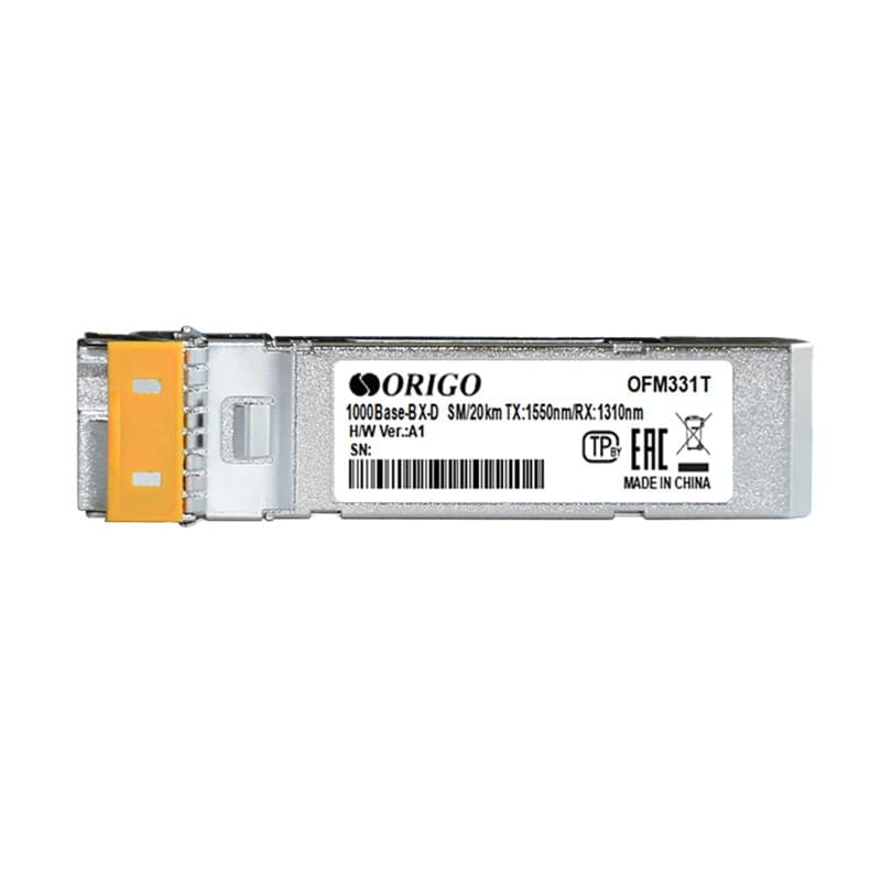 ORIGO OFM331T/20KM/A1A WDM SFP-трансивер, 1000Base-BX-D (Simplex LC), Tx: 1550нм, Rx: 1310нм, одномод, до 20км
