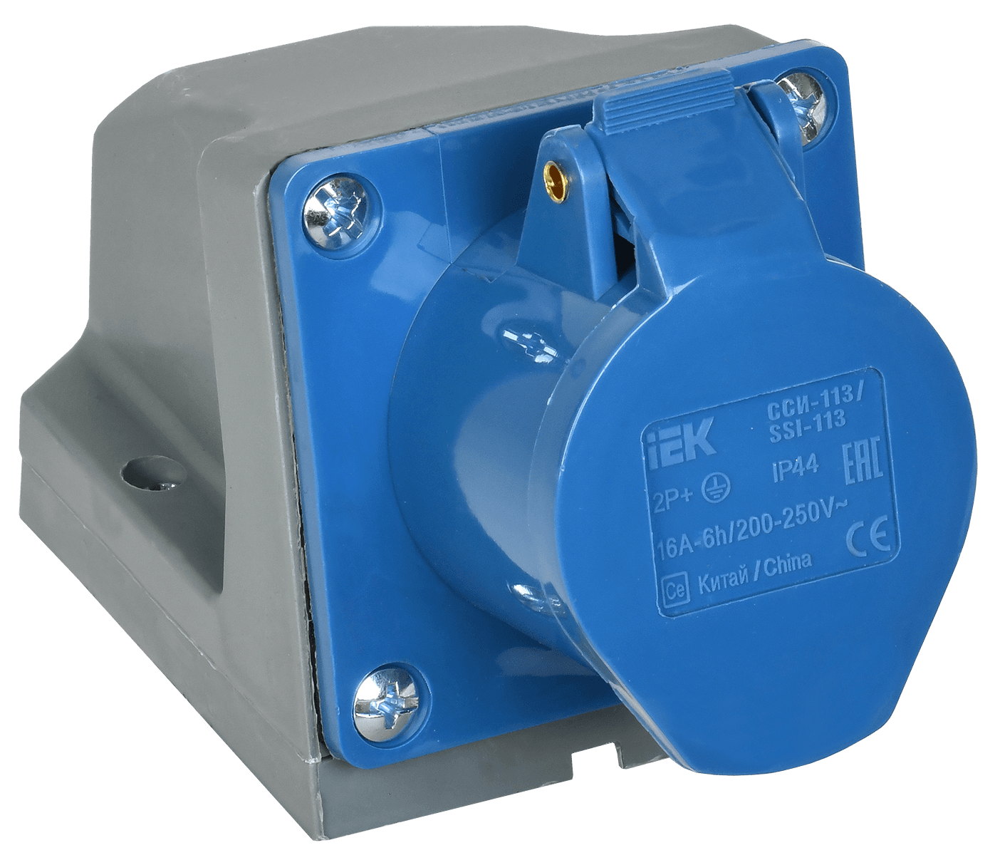 Розетка стационарная ССИ-113 2Р+РЕ 16А 200-250В IP44 IEK